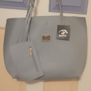 Beverly Hills Polo Club Baby Blue Tote Bag